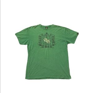 Mens early y2k \ 2000s green quiksilver t shirt
